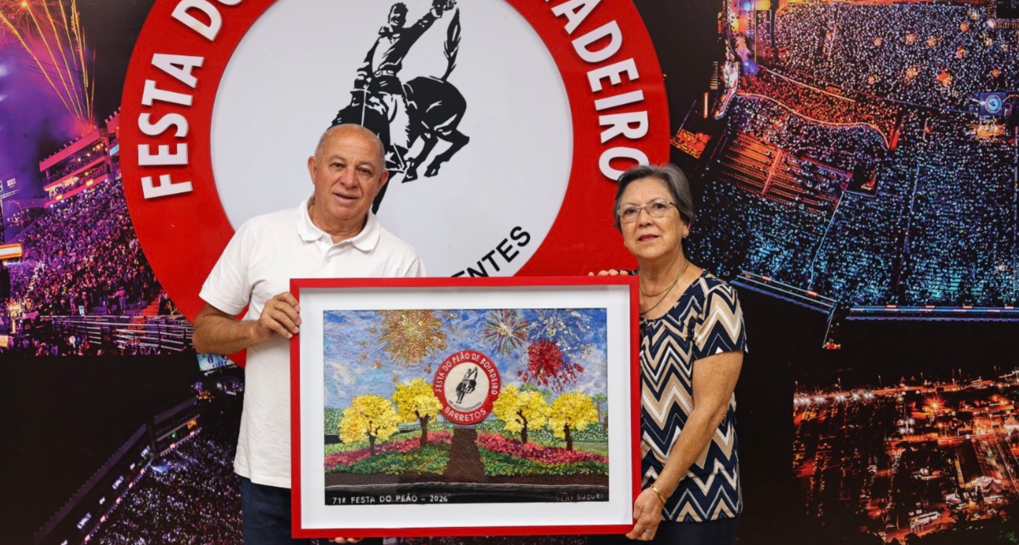 Cartaz oficial da 71ª Festa do Peão de Barretos homenageia a memória e a tradição em obra de Vera Suzuki